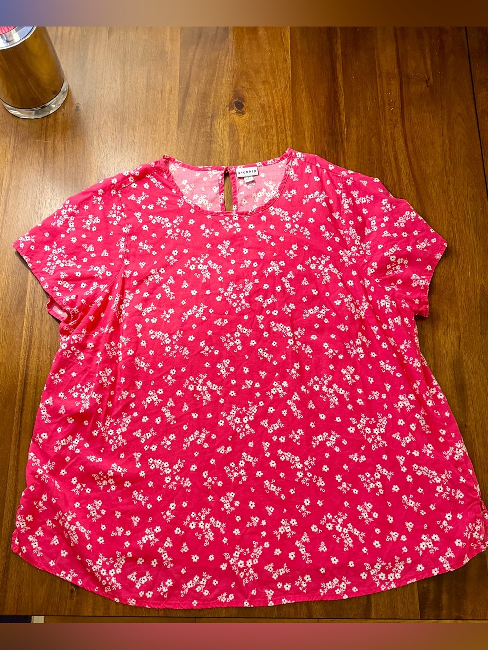 Torrid Pink Floral Short-Sleeve Blouse